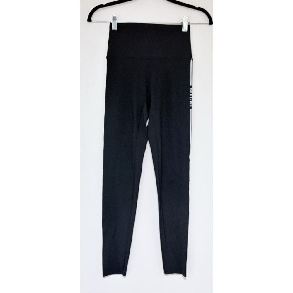 Offline Aerie Women’s Black Logo Goals 7/8 Hi-Rise Leggings Size S